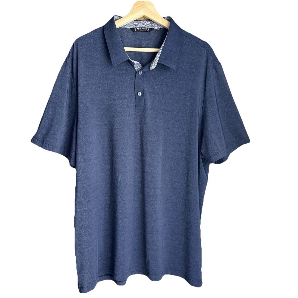 7 Diamonds Men’s Albatross Seamless Performance Polo Shirt Size XXL Blue Golf